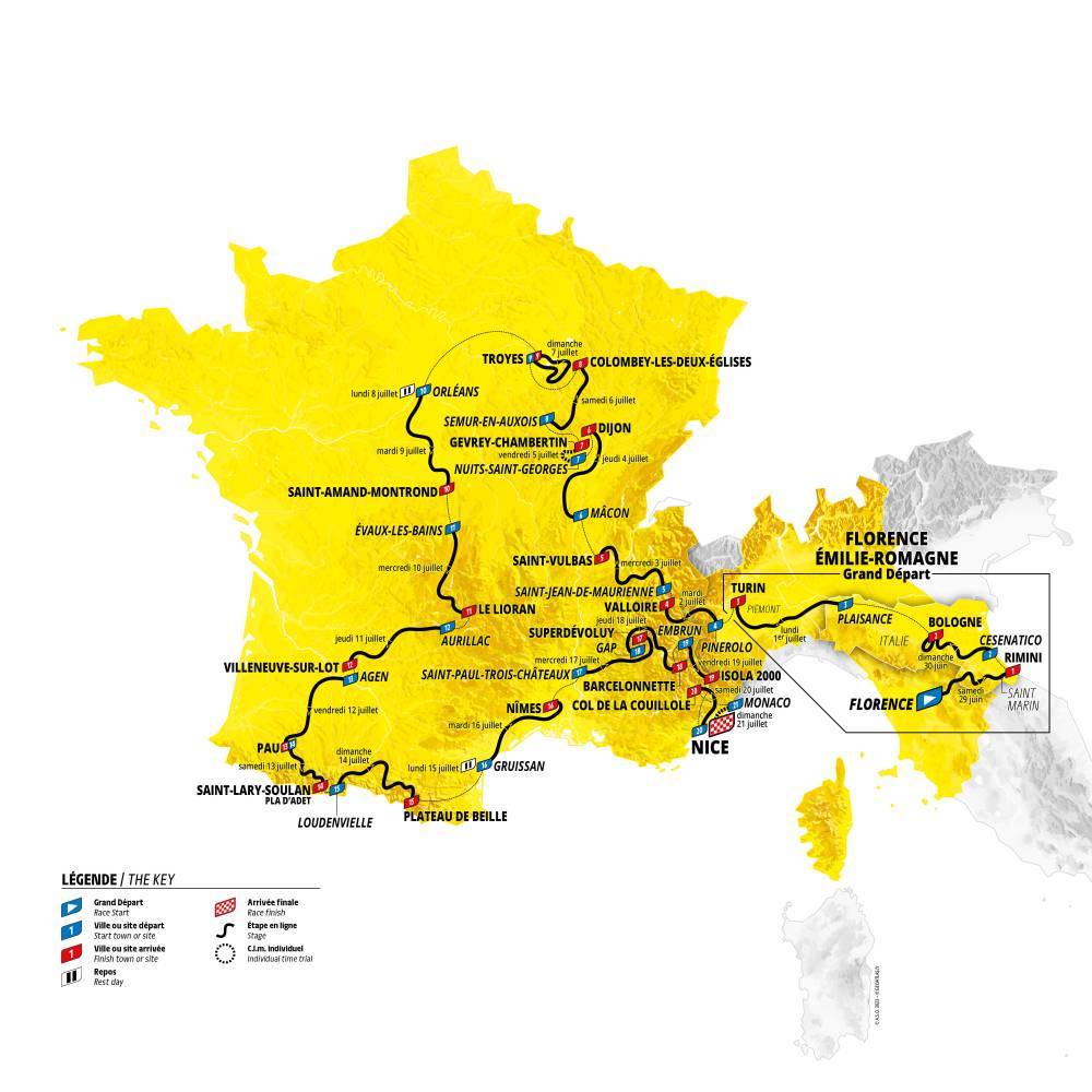 Itinerario del Tour de France 2020